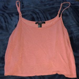 Coral colored crop tank top